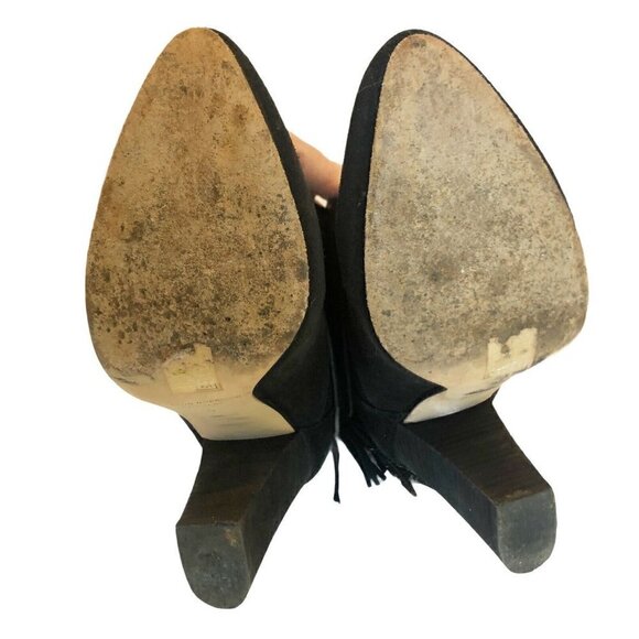Sigerson Morrison Black Ferg Leather Suede Booties - Picture 10 of 13